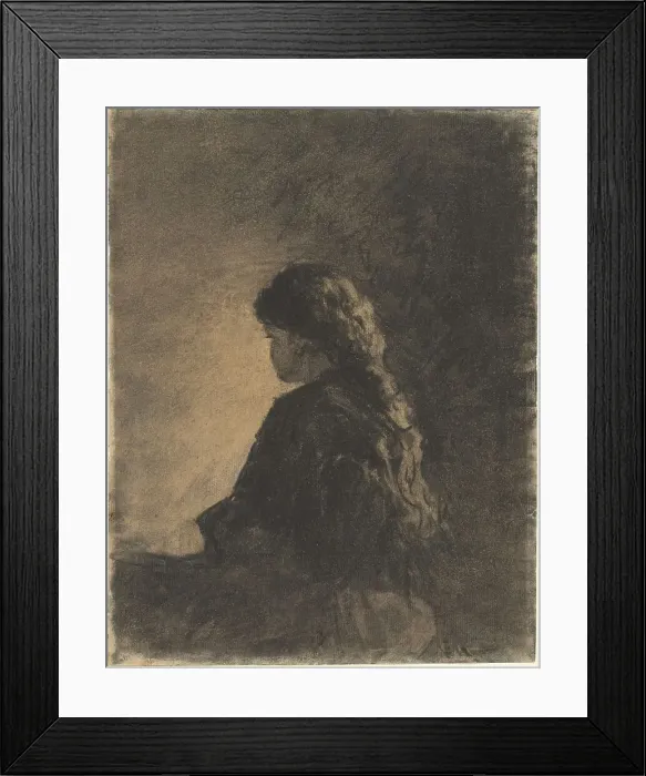 Framed Print : Seated Girl, c. 1875. Creator: William Morris Hunt Framed Print : Seated Girl, c. 1875. Creator: William Morris Hunt