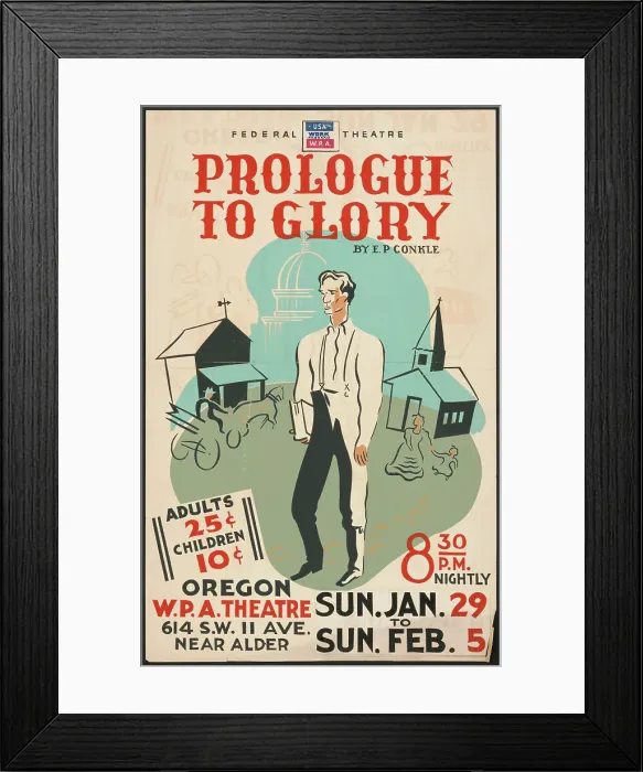 Framed Print : Prologue to Glory, Portland, OR, 1938. Creator: Unknown Framed Print : Prologue to Glory, Portland, OR, 1938. Creator: Unknown