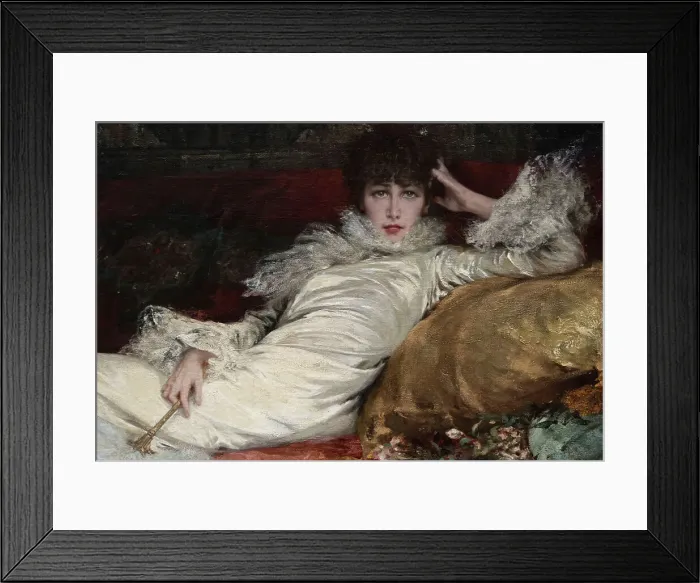 Framed Print : Portrait de Sarah Bernhardt, 1876. Creator: Georges Jules Victor Clairin Framed Print : Portrait de Sarah Bernhardt, 1876. Creator: Georges Jules Victor Clairin
