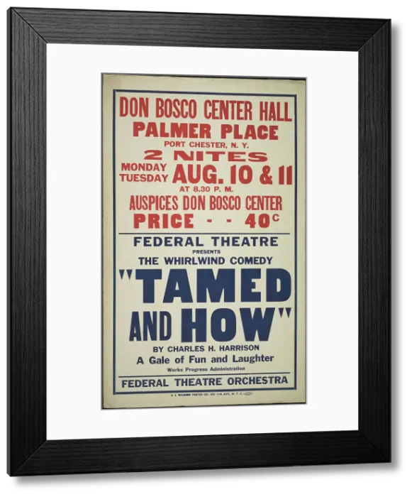 Framed Print : Tamed and How, Port Chester, NY, [1930s]. Creators: Unknown, Charles H Harrison