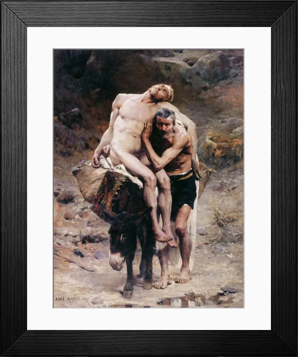 Framed Print : Le Bon Samaritain, 1880. Creator: Aime Morot Framed Print : Le Bon Samaritain, 1880. Creator: Aime Morot