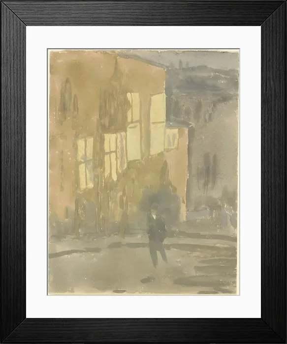 Framed Print : Street at Night, Meudon, 1910s. Creator: Gwendolen Mary John Framed Print : Street at Night, Meudon, 1910s. Creator: Gwendolen Mary John