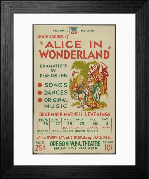 Framed Print : Alice in Wonderland, Portland, OR, 1938. Creator: Unknown Framed Print : Alice in Wonderland, Portland, OR, 1938. Creator: Unknown