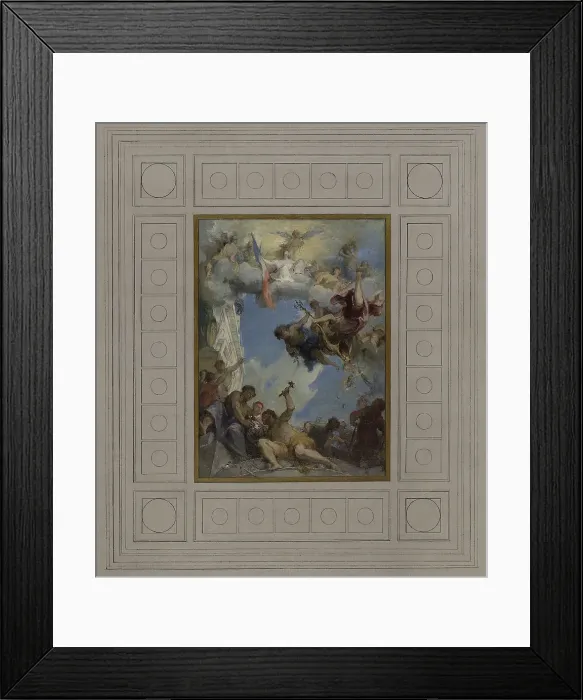 Framed Print : Esquisse pour l'escalier d'honneur de la mairie de Pantin : Le Travail sous l'égide... 1886. Creator: Henri Leopold Levy Framed Print : Esquisse pour l'escalier d'honneur de la mairie de Pantin : Le Travail sous l'égide... 1886. Creator: Henri Leopold Levy