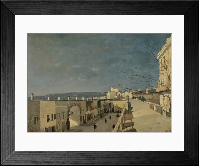Framed Print : Un quai à Nice, Les Ponchettes, 1887. Creator: Henri-Joseph Harpignies Framed Print : Un quai à Nice, Les Ponchettes, 1887. Creator: Henri-Joseph Harpignies