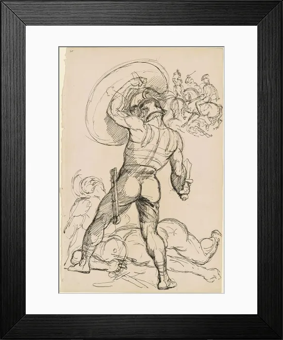 Framed Print : An Ancient Roman Warrior in Battle, c. 1830. Creator: Hippolyte Lalaisse Framed Print : An Ancient Roman Warrior in Battle, c. 1830. Creator: Hippolyte Lalaisse