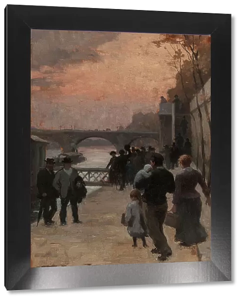 Esquisse pour l'Hôtel de Ville de Paris : Le soir à Paris. 1889. Creator: Paul Albert Baudouin