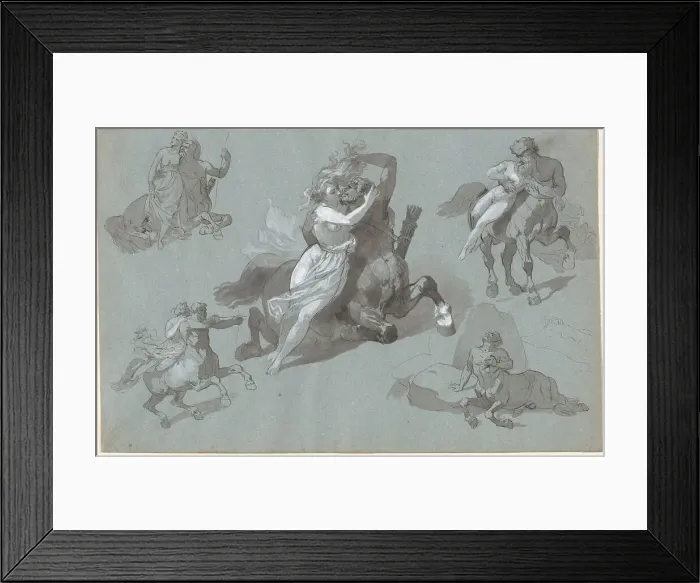 Framed Print : Nessus and Dejanira in Four Poses, and the Dying Nessus, 1830s. Creator: Hippolyte Lalaisse Framed Print : Nessus and Dejanira in Four Poses, and the Dying Nessus, 1830s. Creator: Hippolyte Lalaisse