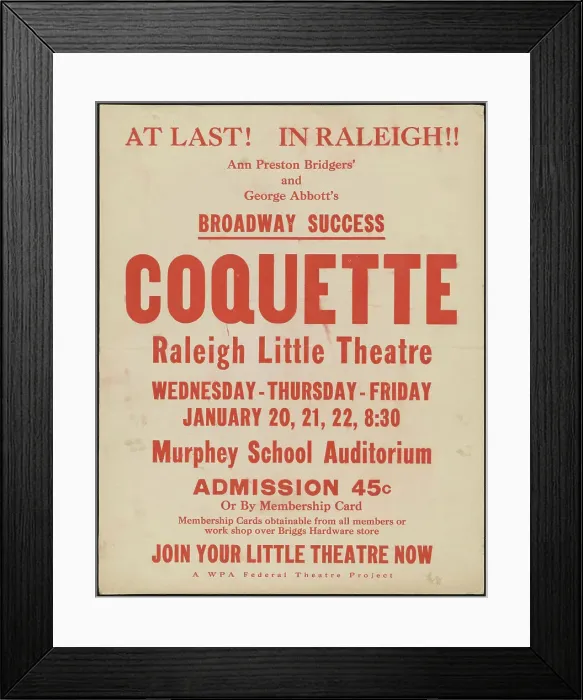 Framed Print : Coquette, Raleigh, NC, 1937. Creator: Unknown Framed Print : Coquette, Raleigh, NC, 1937. Creator: Unknown