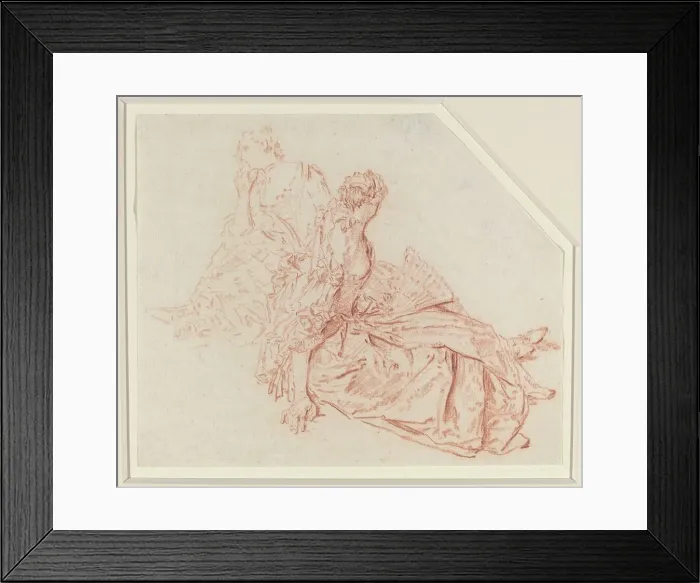 Framed Print : Two Seated Ladies. Creator: Nicolas Lancret Framed Print : Two Seated Ladies. Creator: Nicolas Lancret