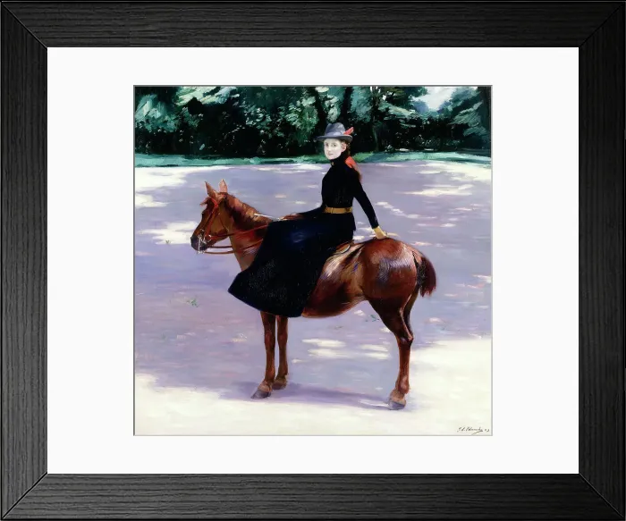 Framed Print : Mademoiselle Meuriot on her pony, 1889. Creator: Jacques Emile Blanche Framed Print : Mademoiselle Meuriot on her pony, 1889. Creator: Jacques Emile Blanche