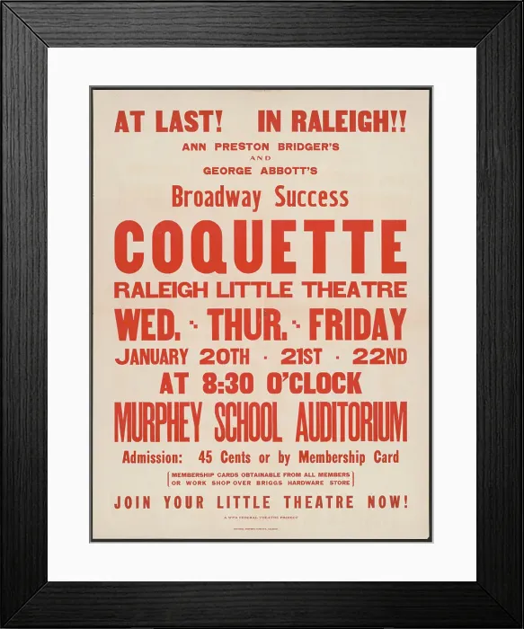 Framed Print : Coquette, Raleigh, NC, 1937. Creator: Unknown Framed Print : Coquette, Raleigh, NC, 1937. Creator: Unknown