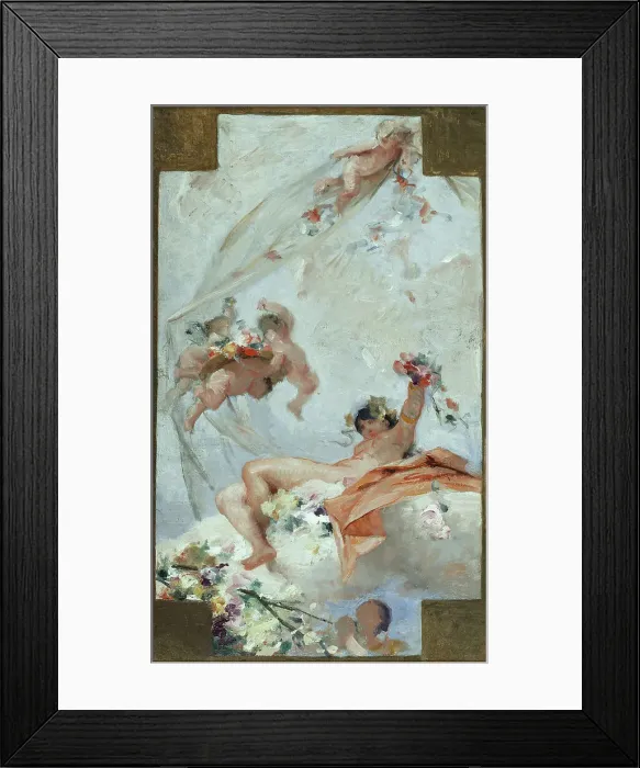 Framed Print : Esquisse pour la salle des Fêtes de l'Hôtel de Ville de Paris : les Fleurs, 1889. Creator: Gabriel Ferrier Framed Print : Esquisse pour la salle des Fêtes de l'Hôtel de Ville de Paris : les Fleurs, 1889. Creator: Gabriel Ferrier
