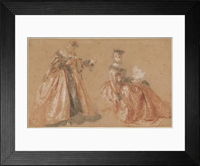 Framed Print : Two Elegant Women in Polish Dress, c. 1723. Creator: Nicolas Lancret Framed Print : Two Elegant Women in Polish Dress, c. 1723. Creator: Nicolas Lancret