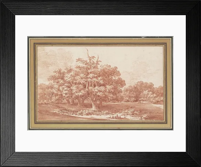 Framed Print : The Carrefour de l'Aiguille in the Forest of Fontainebleau, c. 1770. Creator: Jean Baptiste Le Prince Framed Print : The Carrefour de l'Aiguille in the Forest of Fontainebleau, c. 1770. Creator: Jean Baptiste Le Prince