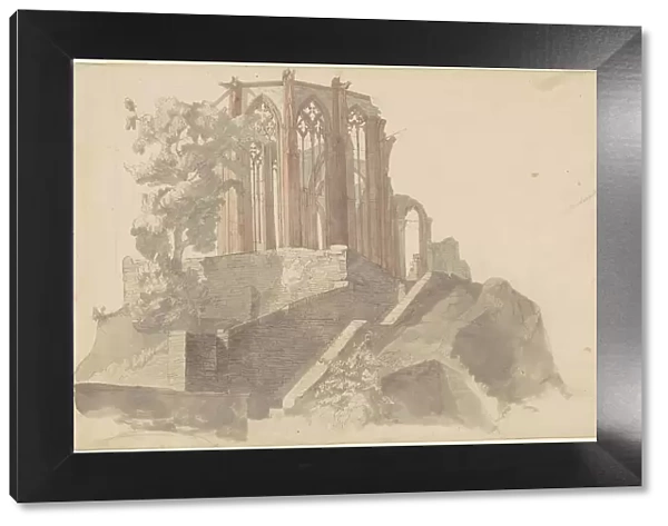 Cathedral Ruins, Bacharach, 1841. Creator: Emanuel Gottlieb Leutze