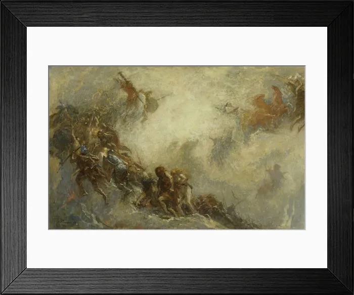 Framed Print : Esquisse pour l'amphithéâtre de paléontologie du Museum d'histoire naturelle de Paris... 1897. Creator: Fernand Cormon Framed Print : Esquisse pour l'amphithéâtre de paléontologie du Museum d'histoire naturelle de Paris... 1897. Creator: Fernand Cormon