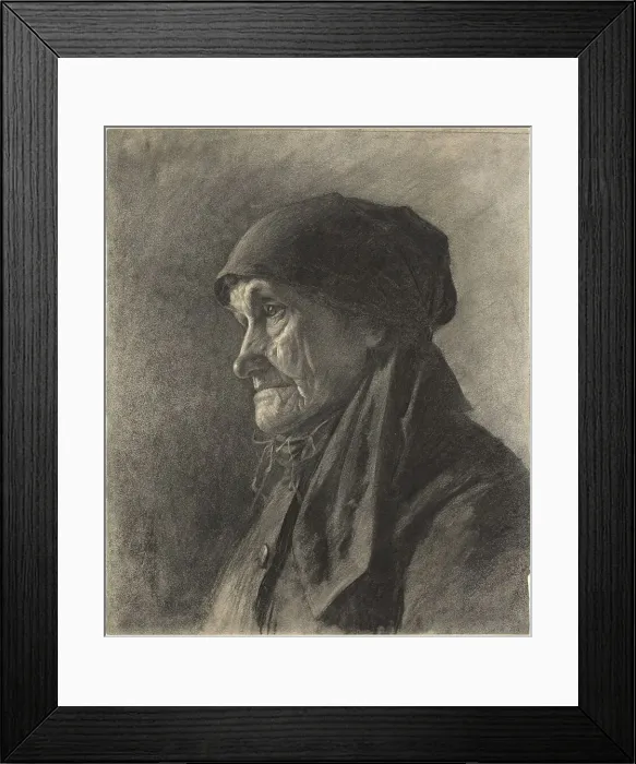Framed Print : An Elderly Peasant Woman, c. 1878. Creator: Leon-Augustin Lhermitte Framed Print : An Elderly Peasant Woman, c. 1878. Creator: Leon-Augustin Lhermitte