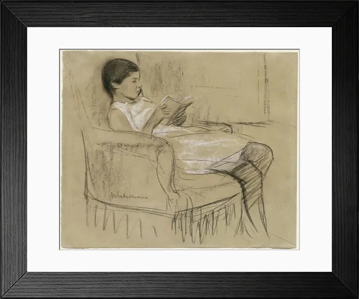 Framed Print : The Artist's Daughter Käthe Reading in a Chair, 1893 / 1895. Creator: Max Liebermann Framed Print : The Artist's Daughter Käthe Reading in a Chair, 1893 / 1895. Creator: Max Liebermann