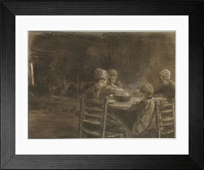 Framed Print : East Frisian Peasants Eating Supper, 1893. Creator: Max Liebermann Framed Print : East Frisian Peasants Eating Supper, 1893. Creator: Max Liebermann