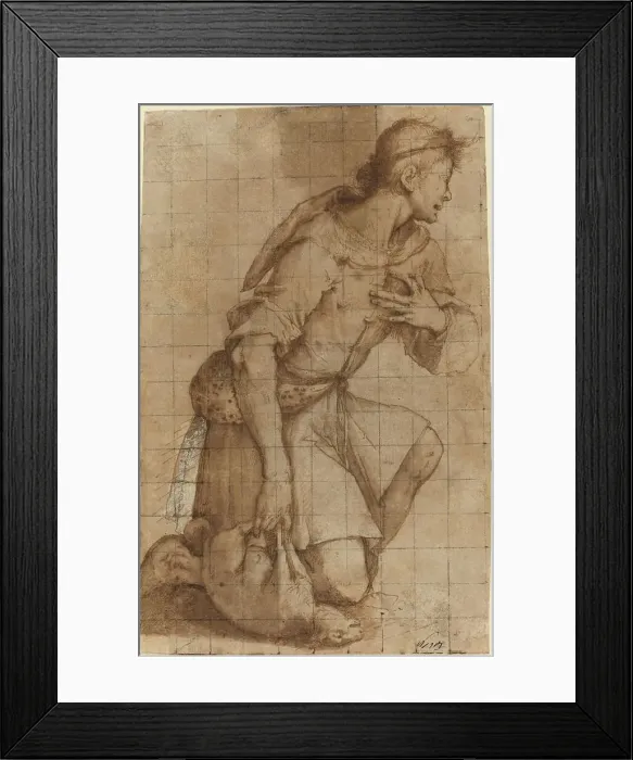 Framed Print : Kneeling Shepherd. Creator: Jacopo Ligozzi Framed Print : Kneeling Shepherd. Creator: Jacopo Ligozzi