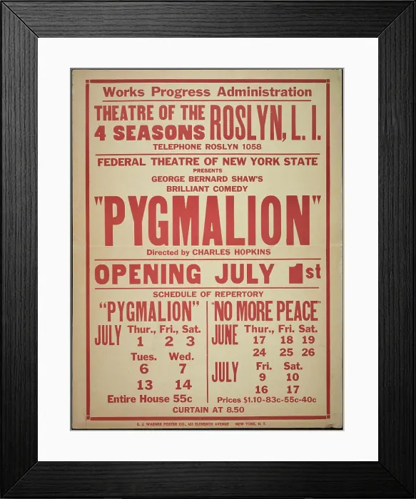 Framed Print : Pygmalion, Roslyn, NY, 1937. Creator: Unknown Framed Print : Pygmalion, Roslyn, NY, 1937. Creator: Unknown