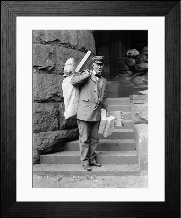 Framed Print : Post Office Department - Parcel Post, 1914. Creator: Harris & Ewing. Post Office Department - Parcel Post, 1914. Creator: Harris & Ewing Framed Print : Post Office Department - Parcel Post, 1914. Creator: Harris & Ewing. Post Office Department - Parcel Post, 1914. Creator: Harris & Ewing