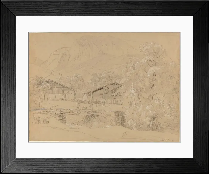 Framed Print : An Alpine Village in Summertime. Creator: Jean-Antoine Linck Framed Print : An Alpine Village in Summertime. Creator: Jean-Antoine Linck