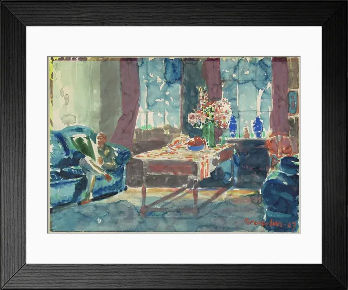 Framed Print : Self-Portrait: Interior of My New York Apartment, 1927. Creator: George Benjamin Luks Framed Print : Self-Portrait: Interior of My New York Apartment, 1927. Creator: George Benjamin Luks