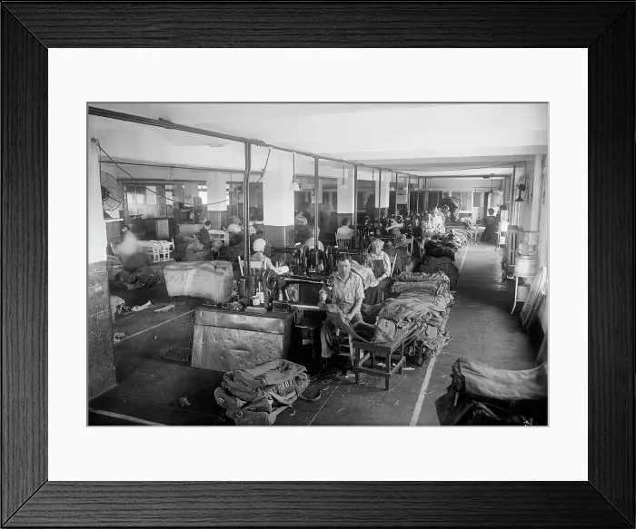 Framed Print : Post Office Department - Repairing Mailbags, 1914. Creator: Harris & Ewing. Post Office Department - Repairing Mailbags, 1914. Creator: Harris & Ewing Framed Print : Post Office Department - Repairing Mailbags, 1914. Creator: Harris & Ewing. Post Office Department - Repairing Mailbags, 1914. Creator: Harris & Ewing