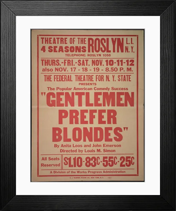 Framed Print : Gentlemen Prefer Blondes, Roslyn, NY, 1938. Creator: Unknown Framed Print : Gentlemen Prefer Blondes, Roslyn, NY, 1938. Creator: Unknown