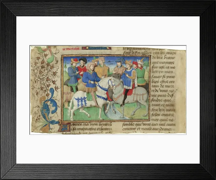 Framed Print : Meeting of Achilles and Hector, c. 1450 - 1460. Creator: Master of Girart de Roussillon Framed Print : Meeting of Achilles and Hector, c. 1450 - 1460. Creator: Master of Girart de Roussillon