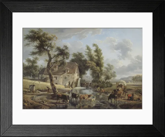 Framed Print : Le moulin, between 1772 and 1829. Creator: Jean-Louis Demarne Framed Print : Le moulin, between 1772 and 1829. Creator: Jean-Louis Demarne