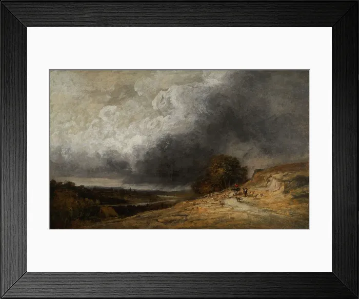 Framed Print : Troupeau sous l'orage, between 1796 and 1843. Creator: Georges Michel Framed Print : Troupeau sous l'orage, between 1796 and 1843. Creator: Georges Michel
