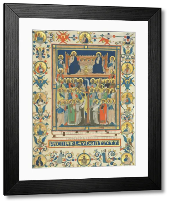 Framed Print : Christ and the Virgin Enthroned with Forty Saints, c. 1340. Creator: Master of the Dominican Effigies Framed Print : Christ and the Virgin Enthroned with Forty Saints, c. 1340. Creator: Master of the Dominican Effigies