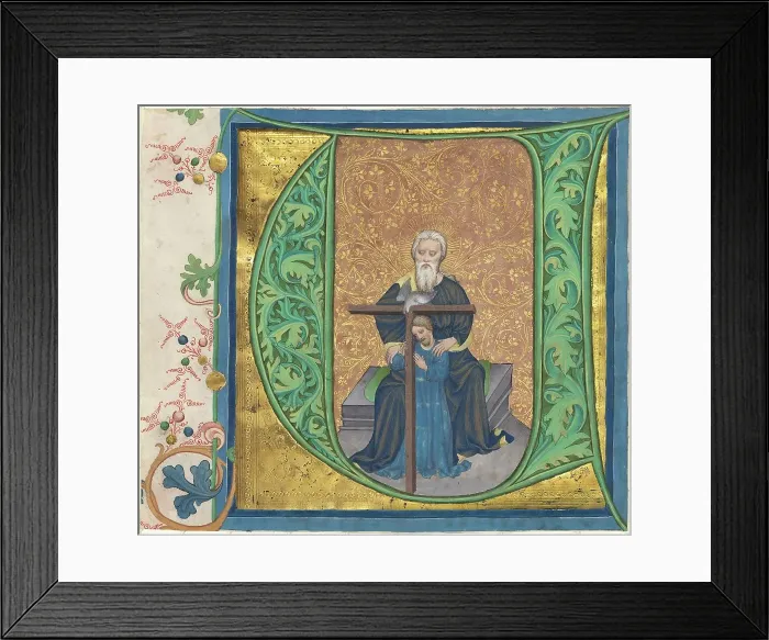 Framed Print : The Trinity, 1414. Creator: Master of the Gerona Martyrology, Workshop of Framed Print : The Trinity, 1414. Creator: Master of the Gerona Martyrology, Workshop of