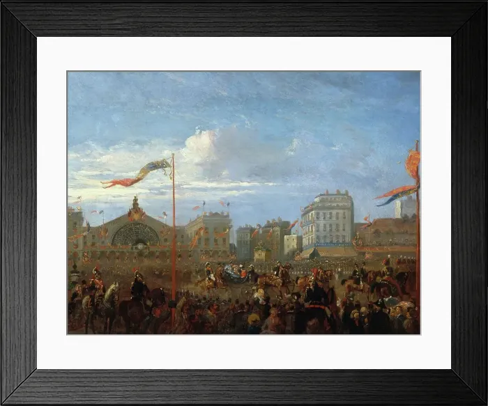 Framed Print : Arrival of Queen Victoria and Prince Albert at the Gare de l'Est, August 18, 1855. Creator: Unknown Framed Print : Arrival of Queen Victoria and Prince Albert at the Gare de l'Est, August 18, 1855. Creator: Unknown