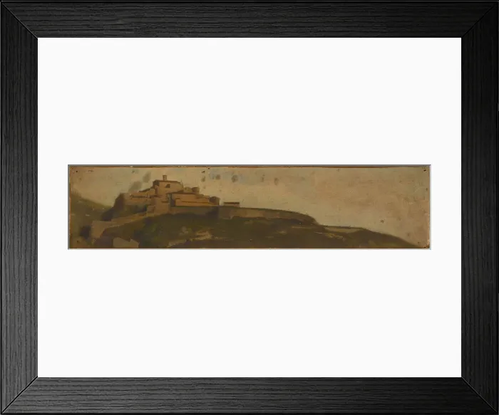 Framed Print : Paysage d'Italie, village fortifié sur la colline, between 1859 and 1864. Creator: Jean Jacques Henner Framed Print : Paysage d'Italie, village fortifié sur la colline, between 1859 and 1864. Creator: Jean Jacques Henner