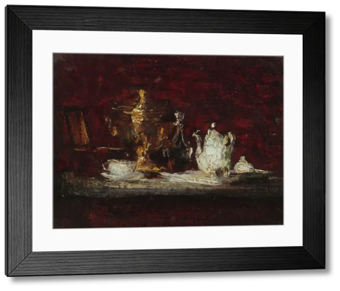 Framed Print : Nature morte au samovar, between 1866 and 1872. Creator: Henri Fantin-Latour Framed Print : Nature morte au samovar, between 1866 and 1872. Creator: Henri Fantin-Latour