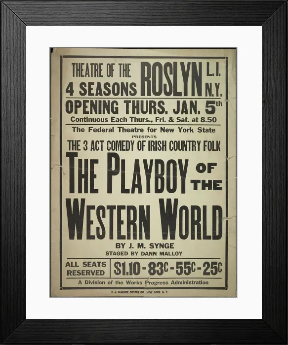 Framed Print : The Playboy of the Western World, Roslyn, NY, 1939. Creator: Unknown Framed Print : The Playboy of the Western World, Roslyn, NY, 1939. Creator: Unknown