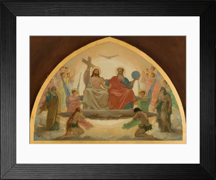 Framed Print : Esquisse pour l'église Saint-Gervais : La Vierge intercédant près de Jésus pour les... c.1869-1871. Creator: Armand Felix Marie Jobbe-Duval Framed Print : Esquisse pour l'église Saint-Gervais : La Vierge intercédant près de Jésus pour les... c.1869-1871. Creator: Armand Felix Marie Jobbe-Duval