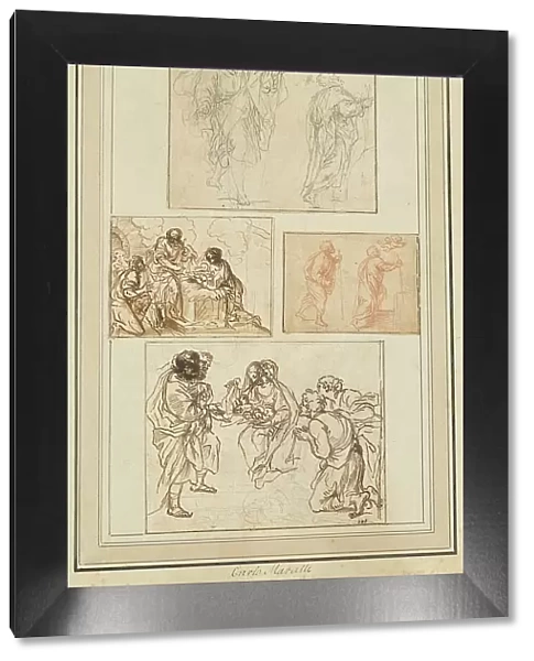 Studies of an Apostle Guided by an Angel and the Adoration of the Shepherds, 1720 / 1750. Creator: Agostino Masucci