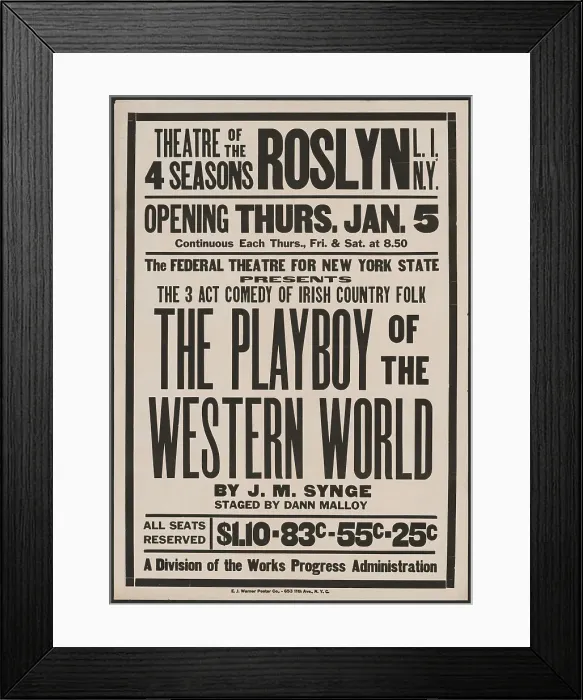 Framed Print : The Playboy of the Western World, Roslyn, NY, 1939. Creator: Unknown Framed Print : The Playboy of the Western World, Roslyn, NY, 1939. Creator: Unknown