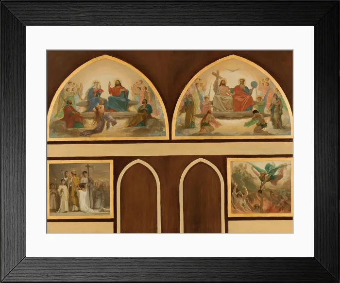 Framed Print : Esquisse pour l'église Saint-Gervais : La Vierge intercédant près de Jésus pour les... c.1869-1871. Creator: Armand Felix Marie Jobbe-Duval Framed Print : Esquisse pour l'église Saint-Gervais : La Vierge intercédant près de Jésus pour les... c.1869-1871. Creator: Armand Felix Marie Jobbe-Duval