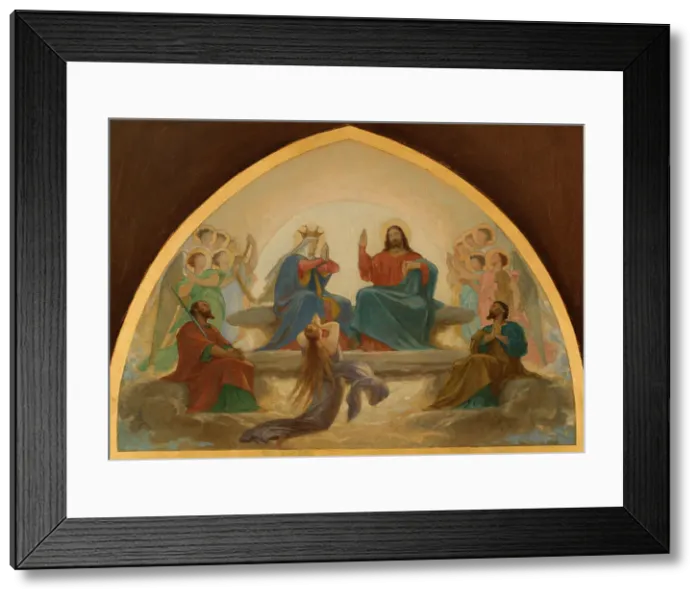 Framed Print : Esquisse pour l'église Saint-Gervais : La Vierge intercédant près de Jésus pour les... c.1869-1871. Creator: Armand Felix Marie Jobbe-Duval Framed Print : Esquisse pour l'église Saint-Gervais : La Vierge intercédant près de Jésus pour les... c.1869-1871. Creator: Armand Felix Marie Jobbe-Duval