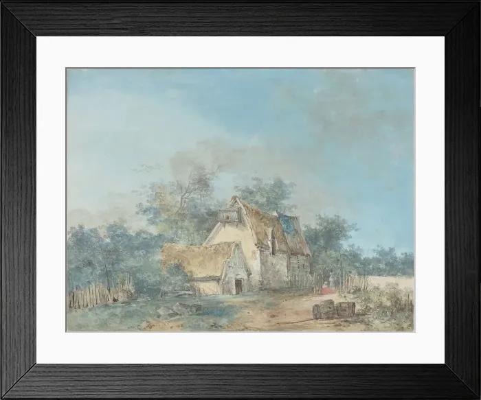 Framed Print : Landscape, probably c. 1780. Creator: Louis Gabriel Moreau Framed Print : Landscape, probably c. 1780. Creator: Louis Gabriel Moreau