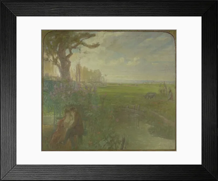 Framed Print : Esquisse pour la salle des mariages de la mairie de Romainville : paysage avec un...c.1904-1907. Creator: Jean Joseph Enders Framed Print : Esquisse pour la salle des mariages de la mairie de Romainville : paysage avec un...c.1904-1907. Creator: Jean Joseph Enders