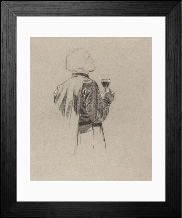 Framed Print : A Bearded Gentleman with a Glass of Wine, early 1860s. Creator: Charles Louis Lucien Muller Framed Print : A Bearded Gentleman with a Glass of Wine, early 1860s. Creator: Charles Louis Lucien Muller