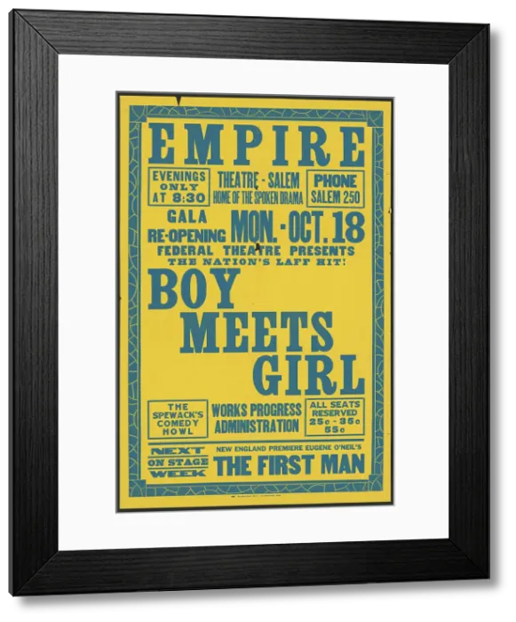 Framed Print : Boy Meets Girl, Salem, MA, 1937. Creator: Unknown Framed Print : Boy Meets Girl, Salem, MA, 1937. Creator: Unknown