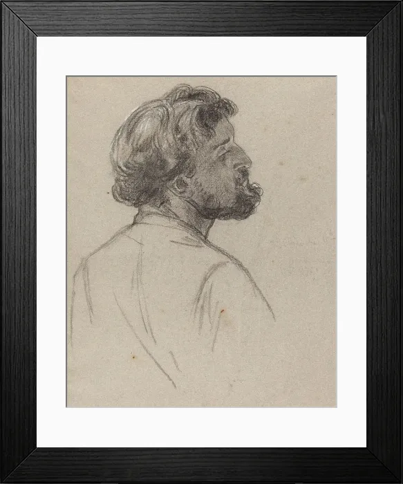 Framed Print : Head of a Bearded Gentleman, early 1860s. Creator: Charles Louis Lucien Muller Framed Print : Head of a Bearded Gentleman, early 1860s. Creator: Charles Louis Lucien Muller
